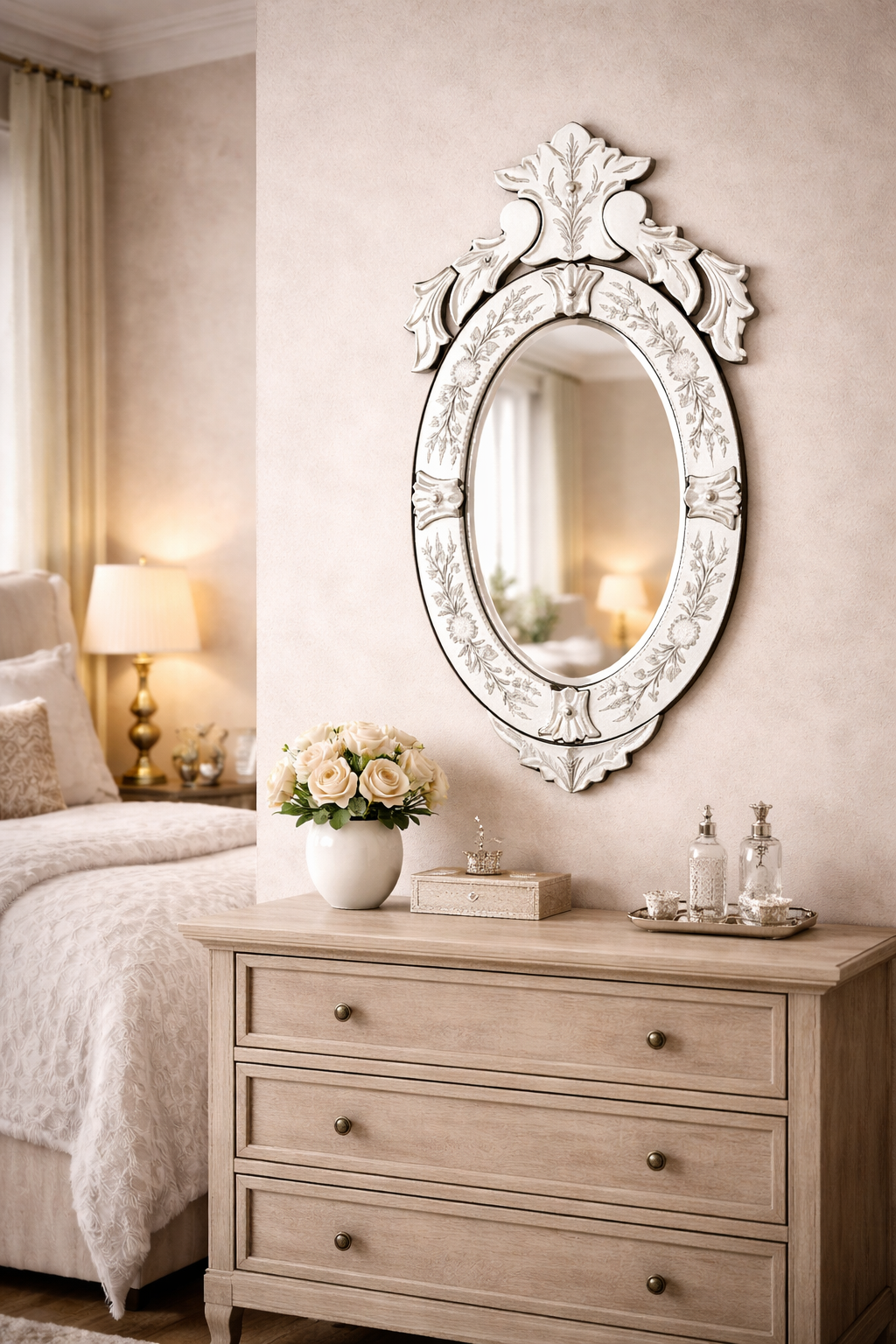 Oval Venetian Mirror-24.5 inches X 12 inches thumbnail